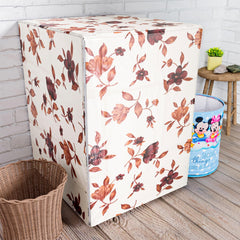 Heart Home Washing Machine Cover | Cream Printed Washing Machine Cover | Soft PVC | Front Load Washing Machine Cover | Cream