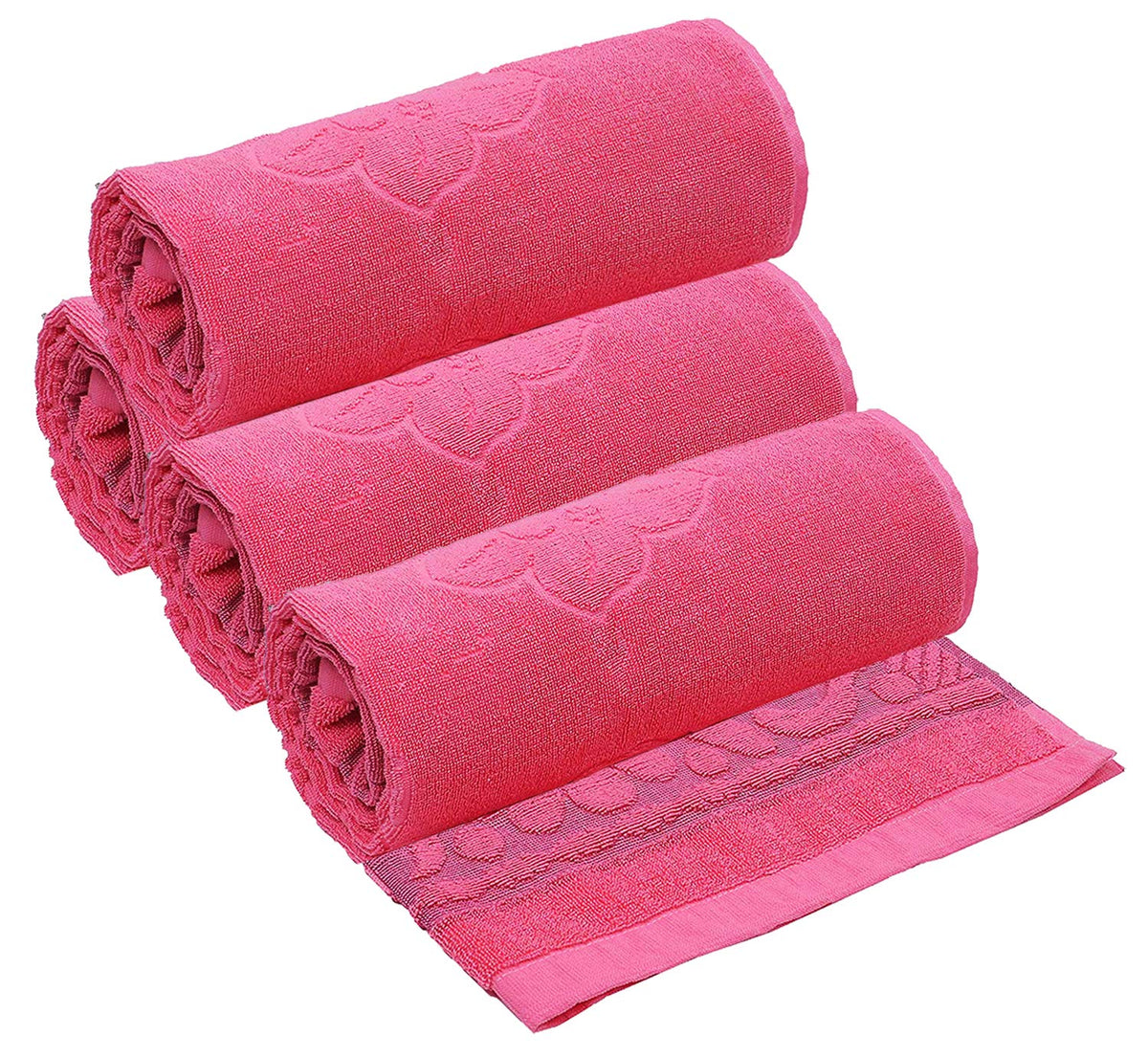 Kuber Industries Cotton Bath Towel 30"x60" (Pink, 4 Pieces Full Size), CTKTC13799