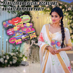 Heart Home Party Photo Props | Cardboard Cupcake Picks |Decorations Supplies for Farewell | Birthday Party | Theme Cupcake Topper | 28 Pieces | PP-8038 A | Multicolor