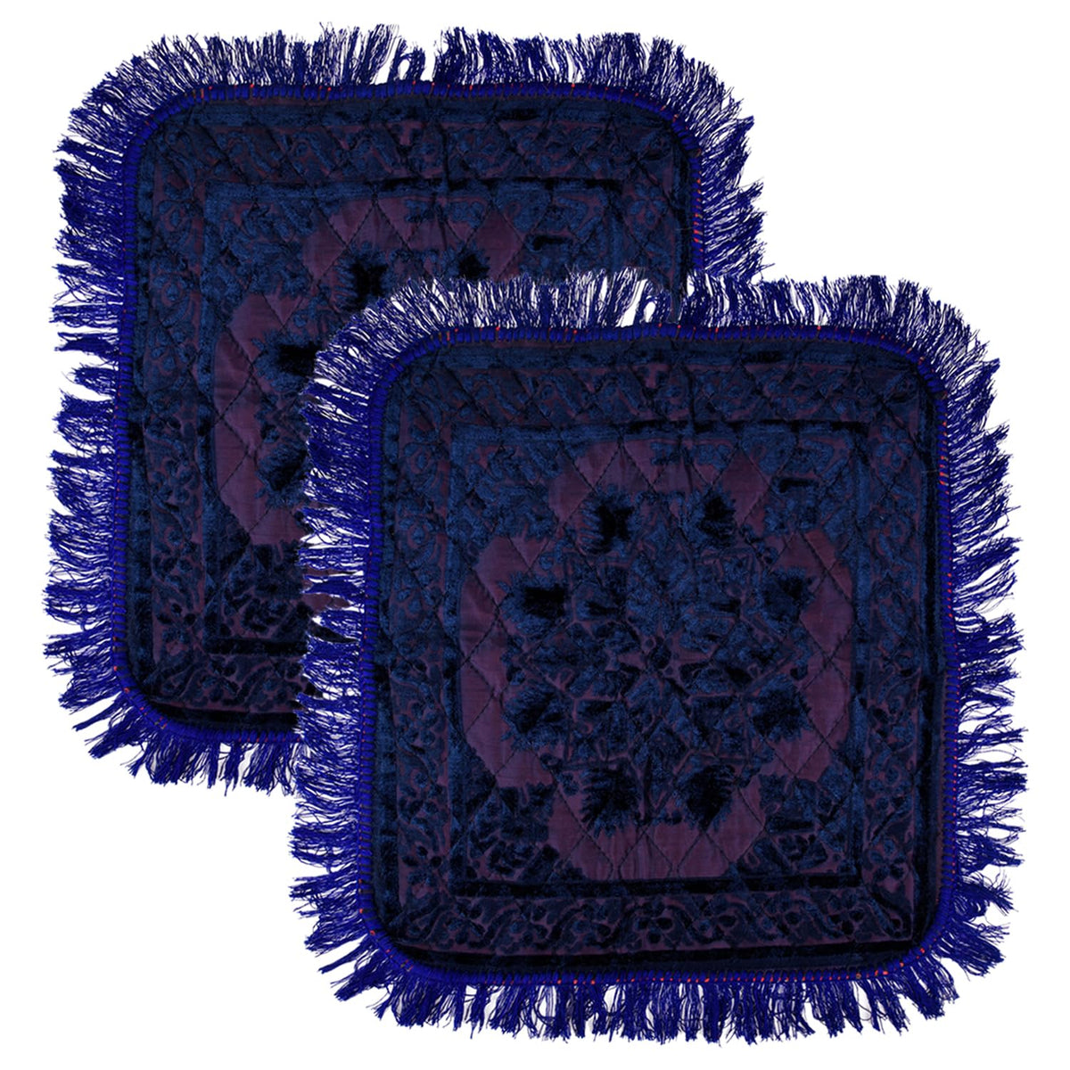Heart Home Prayer Mat | Velvet Aasan Mat | Meditation Prayer Pooja Carpet Mat | Aasan Mat for Pooja | Self Pooja Prayer Mat | Traditional Aasan Prayer Mat | Pack of 2 | Blue