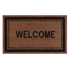 Kuber Industries Door Mat|Polyethylene Durable & Anti-Slip Natural Rectangle Welcome Print Floor Mat|Rug for Indoor or Outdoor, 30x20 Inch, Pack of 2 (Brown)