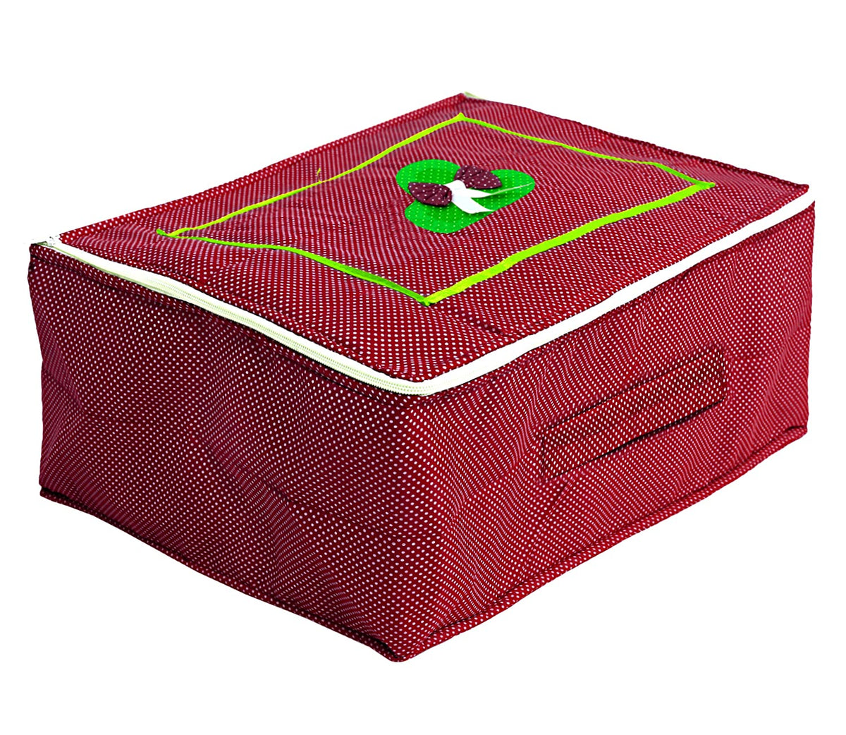 Kuber Industries Dot Printed Cotton Saree Cover, Wardrobe Organizer(Red)-HS_38_KUBMART20970