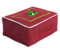 Kuber Industries Dot Printed Cotton Saree Cover, Wardrobe Organizer(Red)-HS_38_KUBMART20970