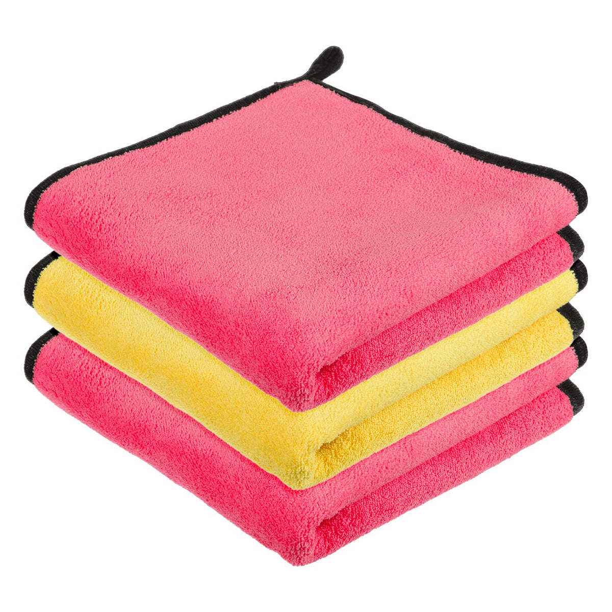 Kuber Industries Cleaning Towel | Reusable Cleaning Cloths for Kitchen | Duster Towel for Home Cleaning | 400 GSM Cleaning Cloth Towel with Hanging Loop | 40x40 | Pack of 3 | Multi