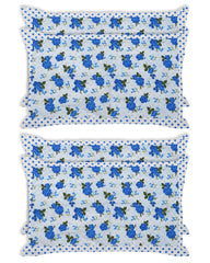 Kuber Industries Dot Print Cotton Pillow Cover- 17x27 Inch, Set of 4 (Blue)
