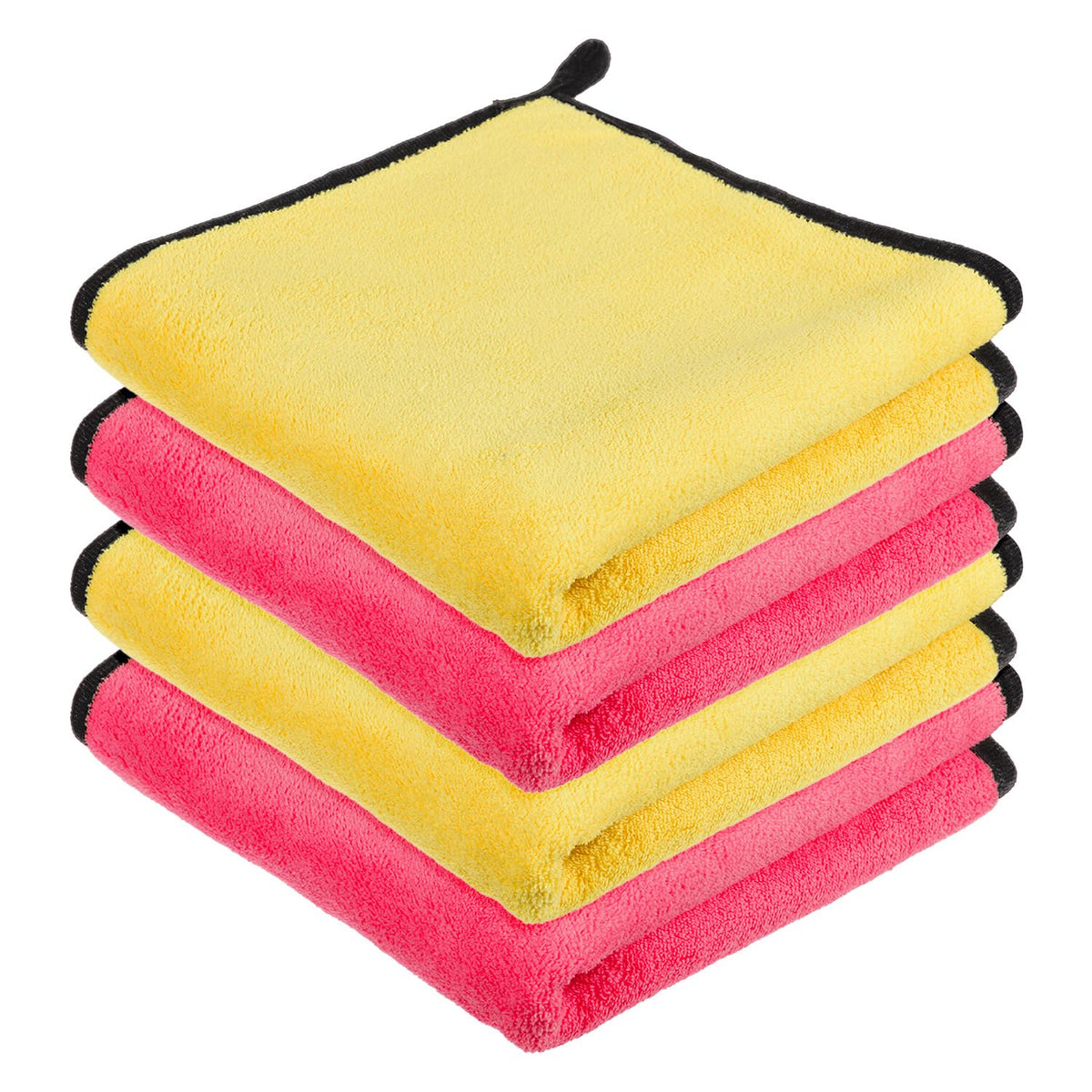 Kuber Industries Cleaning Towel | Reusable Cleaning Cloths for Kitchen | Duster Towel for Home Cleaning | 400 GSM Cleaning Cloth Towel with Hanging Loop | 40x40 | Pack of 4 | Multi