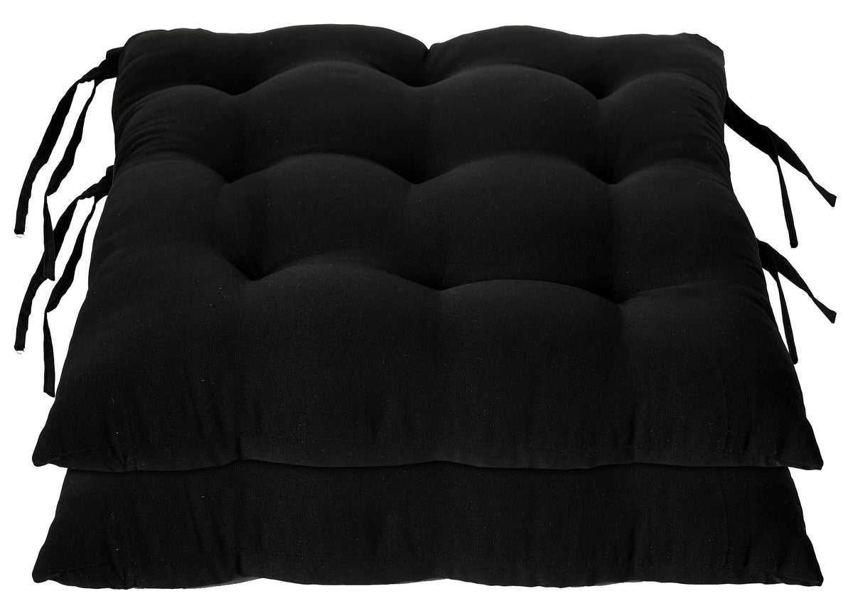 Kuber Industries Chair Pad|Chair Cushion Pad|Chair Cushion |Quilted Microfiber Fabric & Solid Color|Soft & Comfortable Sitting|Pack of 2 (Black)