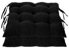 Kuber Industries Chair Pad|Chair Cushion Pad|Chair Cushion |Quilted Microfiber Fabric & Solid Color|Soft & Comfortable Sitting|Pack of 2 (Black)