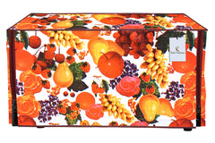 Kuber Industries Fruits Design PVC Microwave Oven Full Closure Cover for 25 Litre (White & Maroon) CTKTC33242