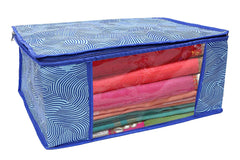 Heart Home Leheriya Design 3 Piece Non Woven Saree Cover, Large, Royal Blue - CTHH11946,standard