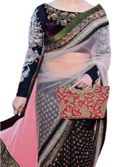 Kuber Industries Silk Clutch Ladies Handbag (Maroon) -CTKTC8792
