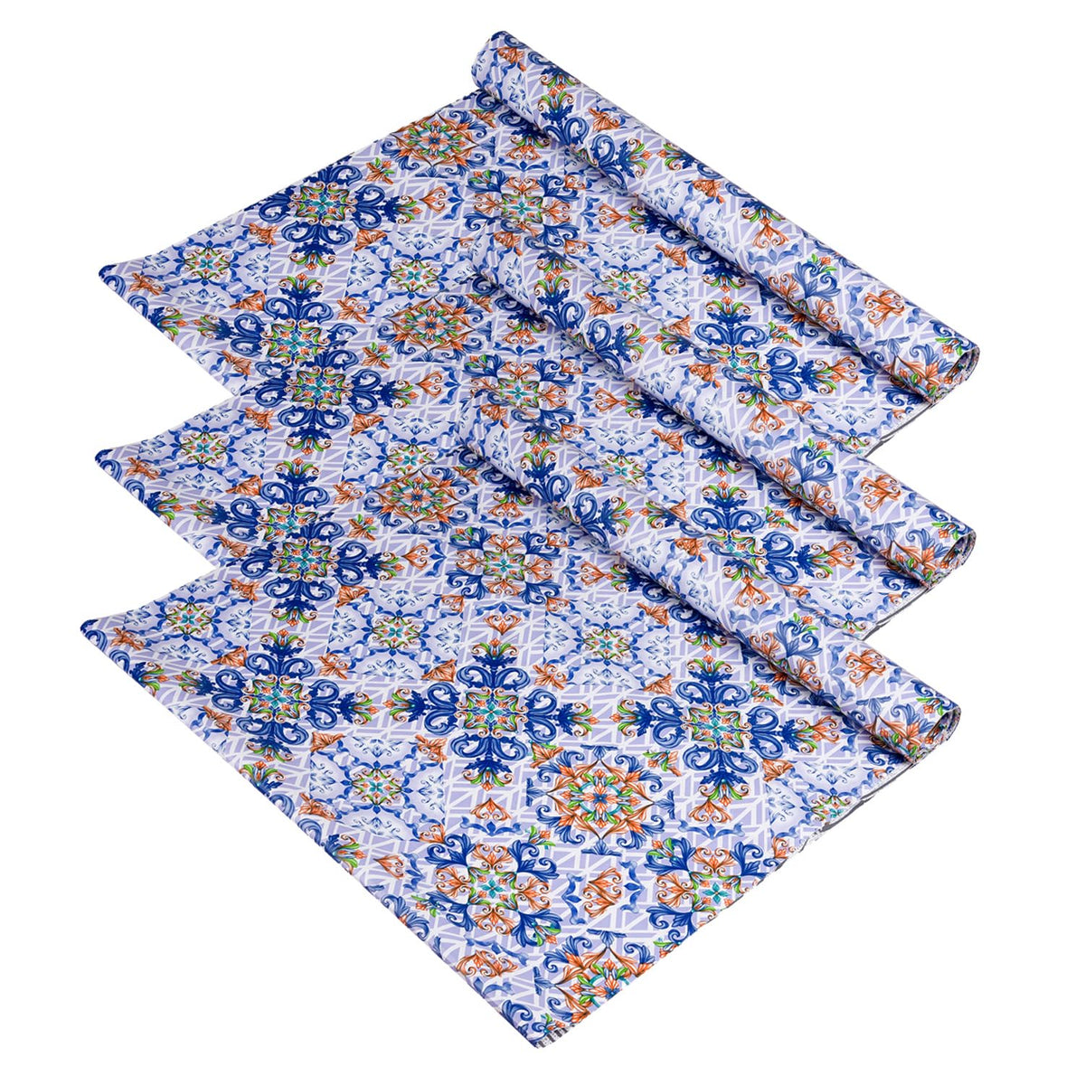 Heart Home Shelf Liner | Kitchen Cabinet Shelf Protector | Kitchen Liners for Cabinets and Drawers | Drawer Liner Mat | Flower Star Shelf Liner Roll | Cabinet Mat | 3 MTR | Pack of 3 | Blue