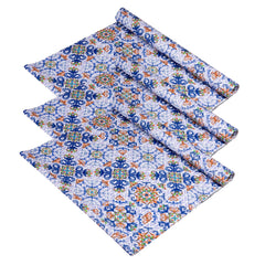 Heart Home Shelf Liner | Kitchen Cabinet Shelf Protector | Kitchen Liners for Cabinets and Drawers | Drawer Liner Mat | Flower Star Shelf Liner Roll | Cabinet Mat | 3 MTR | Pack of 3 | Blue