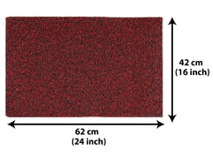 Kuber Industries Indoor Outdoor Anti-Slip Door Mat, Welcome Mat, 24"x16"- Pack of 2 (Maroon & Black)-44KM0179