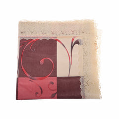 Heart Home Square Table Cover for 4 Seater|PVC Waterproof Floral Check Pattern Tablecloth Indoor & Outdoor|48x48 Inch (Multicolor)