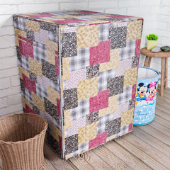 Heart Home Washing Machine Cover | Black Small Flower Print Washing Machine Cover | PVC Front Load Washing Machine Cover | Multi