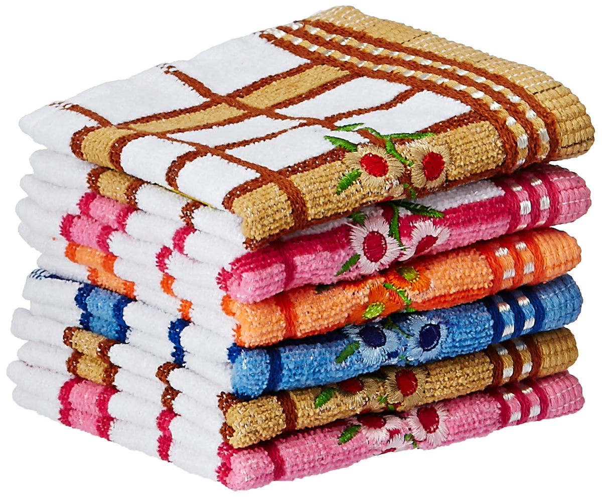 Kuber Industries 6 Piece 144 GSM Cotton Face Towel Set - Multicolour (HEHEHEV102)
