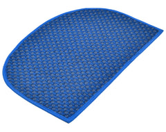 Heart Home D Shape Indoor Outdoor Anti-Slip Rubber Door Mat, 21"x14"- Pack of 2 (Blue)-47HH01284