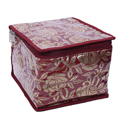 Kuber Industries Brocade Jewellery Box/Organizer with 10 Pouch -CTKTC025993