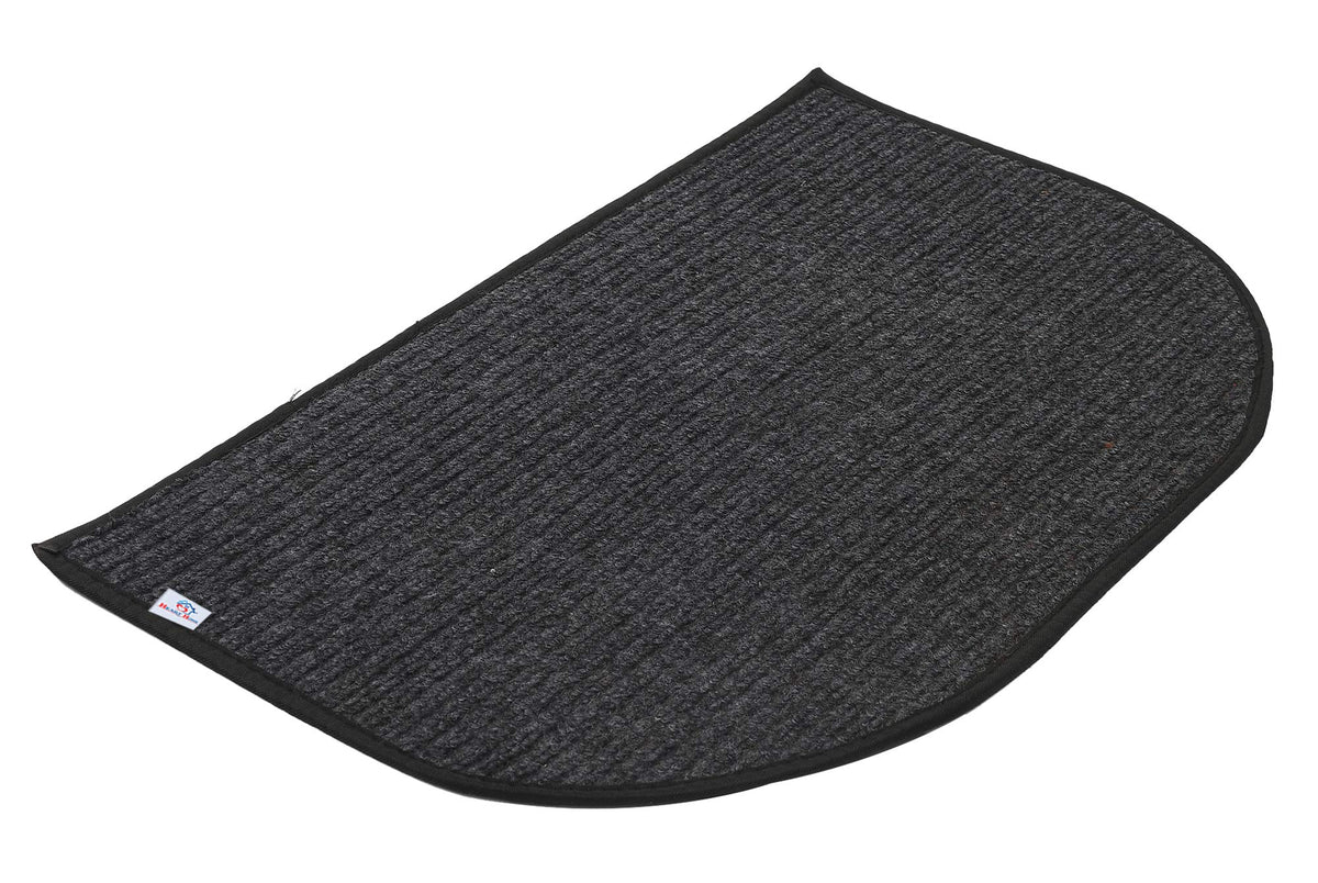 Heart Home D-Shape Microfiber Anti Slip Door Mat (14'' x 23'', Grey)-HEART12166