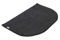 Heart Home D-Shape Microfiber Anti Slip Door Mat (14'' x 23'', Grey)-HEART12166
