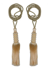 Kuber Industries Polyester 2 Pieces Curtain Tie Back Tassel Set (Gold) -CTKTC12880, Standard (CTKTC012880)