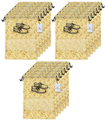 Heart Home Metalic Floral Design 18 Piece Non Woven Travel Shoe Cover, String Bag Organizer, Brown CTHH16039