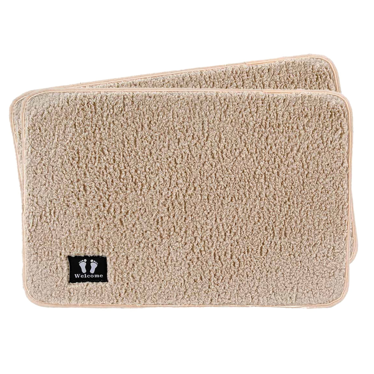 Kuber Industries Floor |Stylish Door Mat|Durable & Easy to Maintain|Multi-Utility Floor for Living Room,Bedroom,Bathroom,Kitchen,Entrances|40 x 60 cm, Khaki, Pack of 2