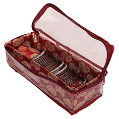 Kuber Industries Brocade 2 Piece Hardboard 1 Rod Bangle Box, Maroon