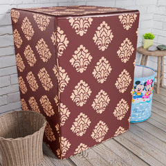 Heart Home Washing Machine Cover | Square Design Washing Machine Cover | Knitting Polyester | Top Load Fully-Automatic Washing Machine Cover | Maroon