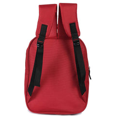 Kuber Industries Polyester Waterproof & Lightweight Disney Mickey Mouse Face Design Backpack|Sturdy School Bag For Kids,15 Inch (Red & Black)