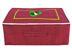 Kuber Industries Dot Printed Cotton Saree Cover, Wardrobe Organizer(Red)-HS_38_KUBMART20970
