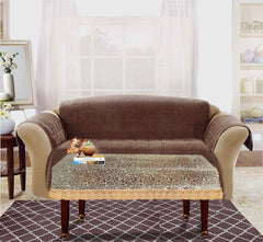 Heart Home Transparent 3D Design PVC 4 Seater Center Table Cover 60"x40"(Golden) (CTHH05601)