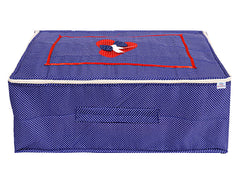 Heart Home Dot Printed Cotton Saree Cover, Clothes Organiser For Wardrobe, Storage Bag, Regular Clothes Storage Bag(Blue)-HS_38_HEARTH20965