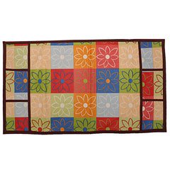 Kuber Industries Flower Design PVC Fridge Top Cover, Protect for Scratches, Waterproof, Wear & Tear and Dust with 6 Utility Side Pockets (Blue)-HS_38_KUBMART21069, Standard