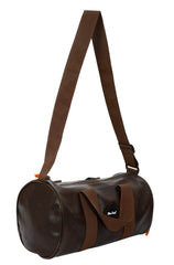 Heart Home Soft Duffle Gym Bag with Shoes Compartment (Brown)