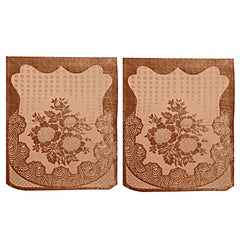 Kuber Industries Floral 6 Piece Velvet 5 Seater Sofa Cover Set - Gold