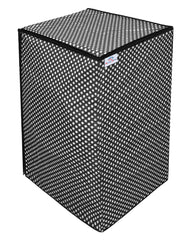 Heart Home Multiuses Dot Printed PVC Top Load Washing Machine Cover/Protector (Black)