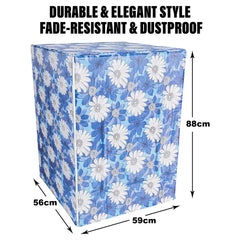 Heart Home Washing Machine Cover | Sun Flower Print Washing Machine Cover | PVC Front Load Washing Machine Cover | Blue