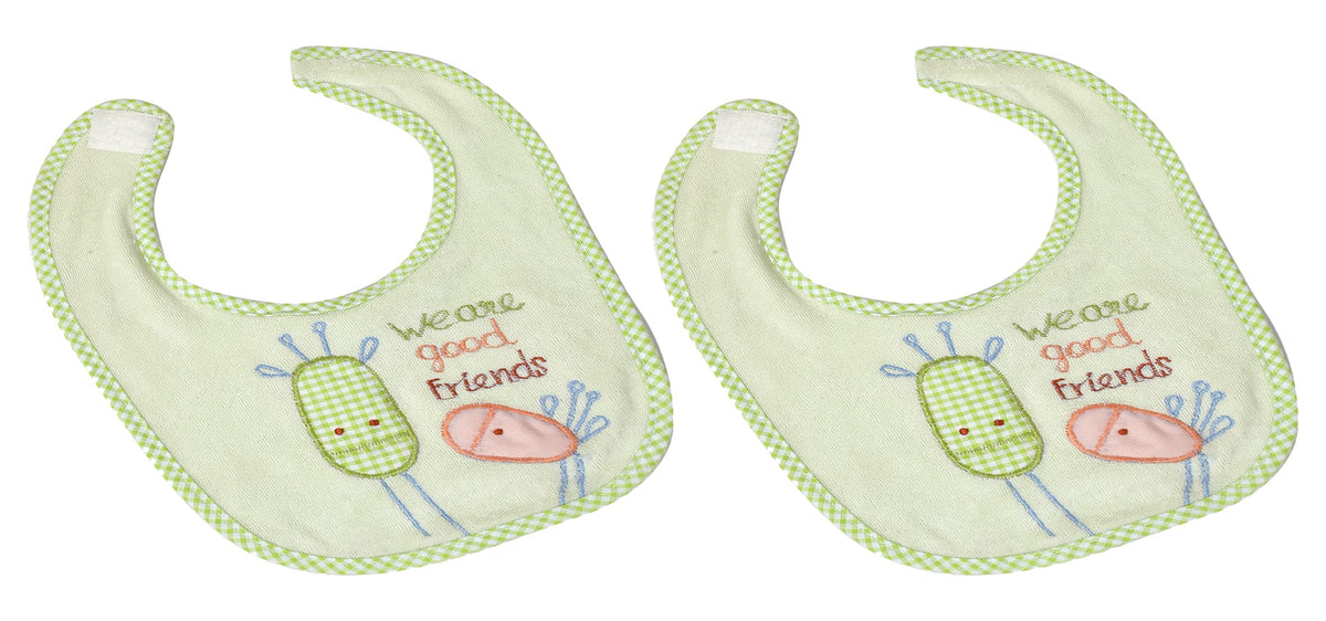 Heart Home Unisex Baby Cotton Super Bib, Baby Bib, Washable, Stain And Odor Resistant-Pack of 2 (Yellow)-HS43HEARTH25508