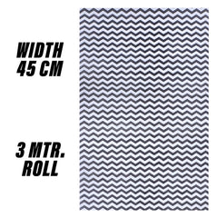 Heart Home Shelf Liner | EVA Kitchen Cabinet Shelf Mat | Anti-Slip Bathroom Mat | Fridge Mat | Table Mat | Zig Zag Design Wardrobe Mat | 3 Meter | Pack of 2 | Black