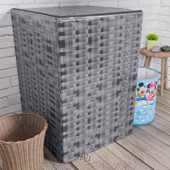 Heart Home Washing Machine Cover | Shelf Check Washing Machine Cover | Soft PVC | Top Load Fully-Automatic Washing Machine Cover | Gray