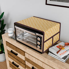 Heart Home Oven Top Cover | Microwave Oven Top Cover | Microwave Cover with 4 Utility Pockets | Oven Cover for Kitchen D�cor | Carry Design Oven Top Cover | 60 LTR | Golden