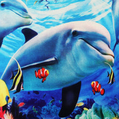 Kuber Industries Bolster Cover|Polyester Bolster Cover Set|Diwan Round Bolster Pillow Covers|Luxurious Ocean Print Roll Masand Cover|Pack of 2 (Blue)