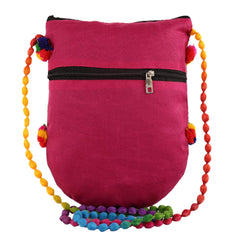 Kuber Industries Floral Design Velvet Handcrafted Embroidery Women’s Sling Bag, Pink (CTKTC4314)