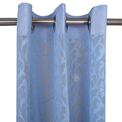Kuber Industries Cotton 4 Pieces 7 Feet Eyelet Door Curtain (Blue) -CTKTC12960