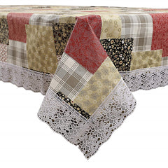 Kuber Industries Flower Design 6 Seater Dining Table Cover|WaterProof & Heat Resistant (Brown),Polyvinyl Chloride (PVC),Rectangular,Pack of 1