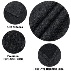 Kuber Industries Heat Resistant, Antislip Jute Center Table Cover for Home Decor, 40"x60" (Black)