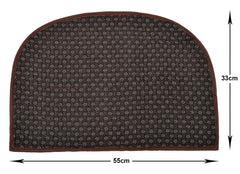 Heart Home D Shape Anti-Slip Durable Rubber Door Mat, Welcome Mat for Entryway,Patio,Garage, Outdoor, 21"x14"- Pack of 3 (Brown)-47HH01297