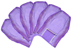 Kuber Industries 6 Piece Non Woven Blouse Cover with Front Transparent Window with Attached Pocket Set (Purple)